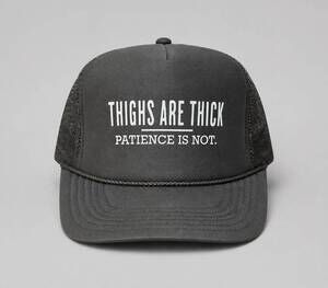 NEW OTTO unisex - thighs are thick trucker hat in charcoal grey
